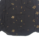 SOFTWARE Womens Printed Blouse Black Long Sleeve Crazy Pattern S