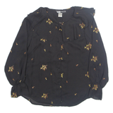 SOFTWARE Womens Printed Blouse Black Long Sleeve Crazy Pattern S