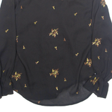 SOFTWARE Womens Printed Blouse Black Long Sleeve Crazy Pattern S