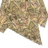 ZOEY AND BETH Womens Printed Blouse Beige Long Sleeve Crazy Pattern M