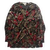 DRAPERS AND DAMONS Womens Printed Blouse Gold Long Sleeve Floral XL