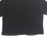 STUDIO I Petite Womens Cropped Blouse Black V-Neck L