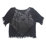 Womens Blouse Black Silk S