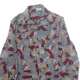 Womens Printed Shirt Blue Collared Long Sleeve L