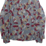 Womens Printed Shirt Blue Collared Long Sleeve L