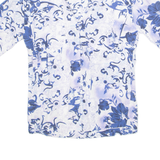 BETH BARCLAY Womens Printed Blouse Blue V-Neck Crazy Pattern L
