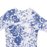 BETH BARCLAY Womens Printed Blouse Blue V-Neck Crazy Pattern L