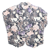 LAURA B Womens Shirt Black V-Neck Sleeveless Viscose Floral S