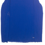 Womens Blouse Blue High Neck Long Sleeve S