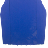 Womens Blouse Blue High Neck Long Sleeve S