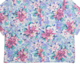 BRANDTEX Womens Printed Shirt Blue Collared Floral S