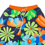 Mesh Lined Mens Swimming Shorts Blue Floral XXS W24