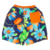 Mesh Lined Mens Swimming Shorts Blue Floral XXS W24