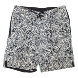 CARHARTT Mens Cargo Shorts Black Crazy Pattern L W36