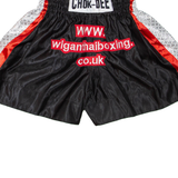 Thai Boxing Mens Sports Shorts Black Crazy Pattern XXS W22