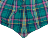LAHCO Womens Casual Shorts Green Check M W30