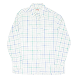 Mens Shirt White Check Long Sleeve L