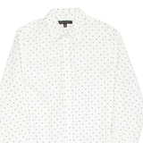 BANANA REPUBLIC Womens Shirt White Spotted Long Sleeve XS