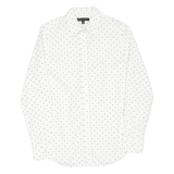BANANA REPUBLIC Womens Shirt White Spotted Long Sleeve XS