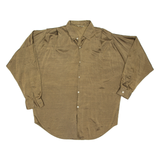 Mens Plain Shirt Green Long Sleeve L