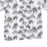 Mens Hawaiian Shirt White Floral 2XL