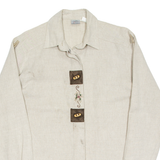 Womens Plain Shirt Beige Long Sleeve UK 10