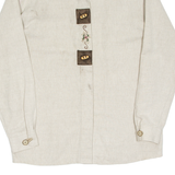 Womens Plain Shirt Beige Long Sleeve UK 10