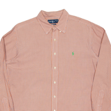 RALPH LAUREN Mens Shirt Orange Check Long Sleeve XL