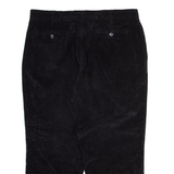 ROUNDTREE AND YORKE Mens Corduroy Trousers Black Relaxed Straight W38 L27