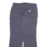 CARHARTT Fleece Lined Carpenter Womens Trousers Blue Loose Straight W30 L29
