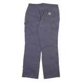 CARHARTT Fleece Lined Carpenter Womens Trousers Blue Loose Straight W30 L29