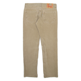 LEVI'S 502 Mens Corduroy Trousers Beige Regular Tapered W29 L27