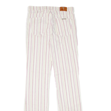 TRUSSARDI JEANS Pinstripe Womens Trousers Cream Regular Bootcut Linen W28 L33