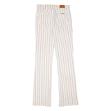 TRUSSARDI JEANS Pinstripe Womens Trousers Cream Regular Bootcut Linen W28 L33