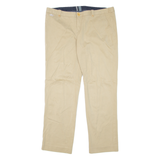 LACOSTE Chino Womens Trousers Beige Regular Straight W34 L27