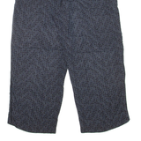 OPUS Chevron Pattern Crop Womens Trousers Grey Loose Straight Viscose W28 L23