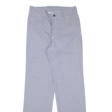 LUTTEURS Houndstooth Workwear Mens Trousers Blue Regular Straight W30 L34