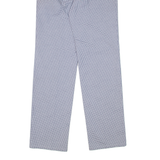 LUTTEURS Houndstooth Workwear Mens Trousers Blue Regular Straight W30 L34