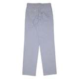 LUTTEURS Houndstooth Workwear Mens Trousers Blue Regular Straight W30 L34