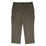 DICKIES Flex Workwear Cargo Mens Twill Trousers Green Regular Straight W40 L30