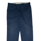 DICKIES Workwear Mens Twill Trousers Blue Regular Straight W40 L32