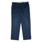 DICKIES Workwear Mens Twill Trousers Blue Regular Straight W40 L32