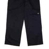 DICKIES Workwear Mens Twill Trousers Black Loose Straight W38 L30