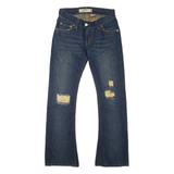 LEVI'S 504 Slouch Distressed Womens Jeans Blue Bootcut Stone Wash W29 L31