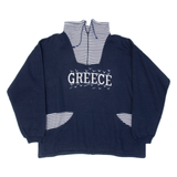 Greece Mens Sweatshirt Blue 1/4 Zip XL