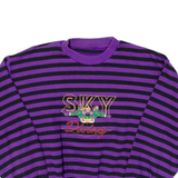 Striped Skydiving Mens Sweatshirt Purple Crew Neck S