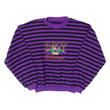 Striped Skydiving Mens Sweatshirt Purple Crew Neck S