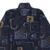 Patterned Mens Sweatshirt Black 1/4 Zip L