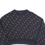 NIKE Cropped Loose Fit Womens Sweatshirt Black Crew Neck S