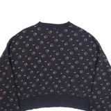 NIKE Cropped Loose Fit Womens Sweatshirt Black Crew Neck S